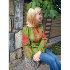 Embroidered blouse "Green Freshness"